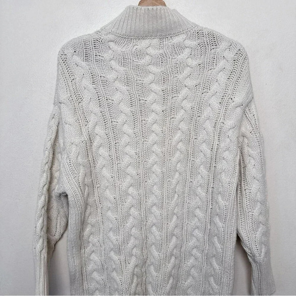 Dreamers Womens S/M Mock Neck Cable Knit  Chunky Sweater Dress Ivory Color - Picture 13 of 15